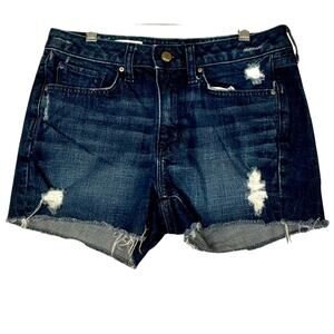 Gap 1969 Maddie Distressed Slim Cut Off Shorts Buckskin Wash 26R